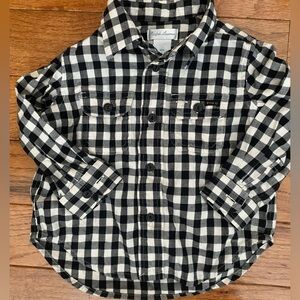Polo Ralph Lauren Baby Boys Black White Buffalo Plaid Button Down Shirt 12M
